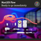 MaxLED Flow RGB LED strip with remote and power supply for flexible colour lighting