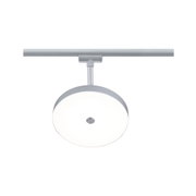 Ronde LED-plafondlamp van zilverkleurig metaal met witte diffuser voor moderne verlichting