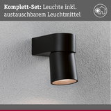 Schwarze Wandlampe aus Metall mit austauschbarem Leuchtmittel für moderne Außenbeleuchtung