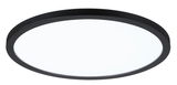 Plafonnier LED rond avec cadre en aluminium noir et diffuseur blanc pour éclairage moderne