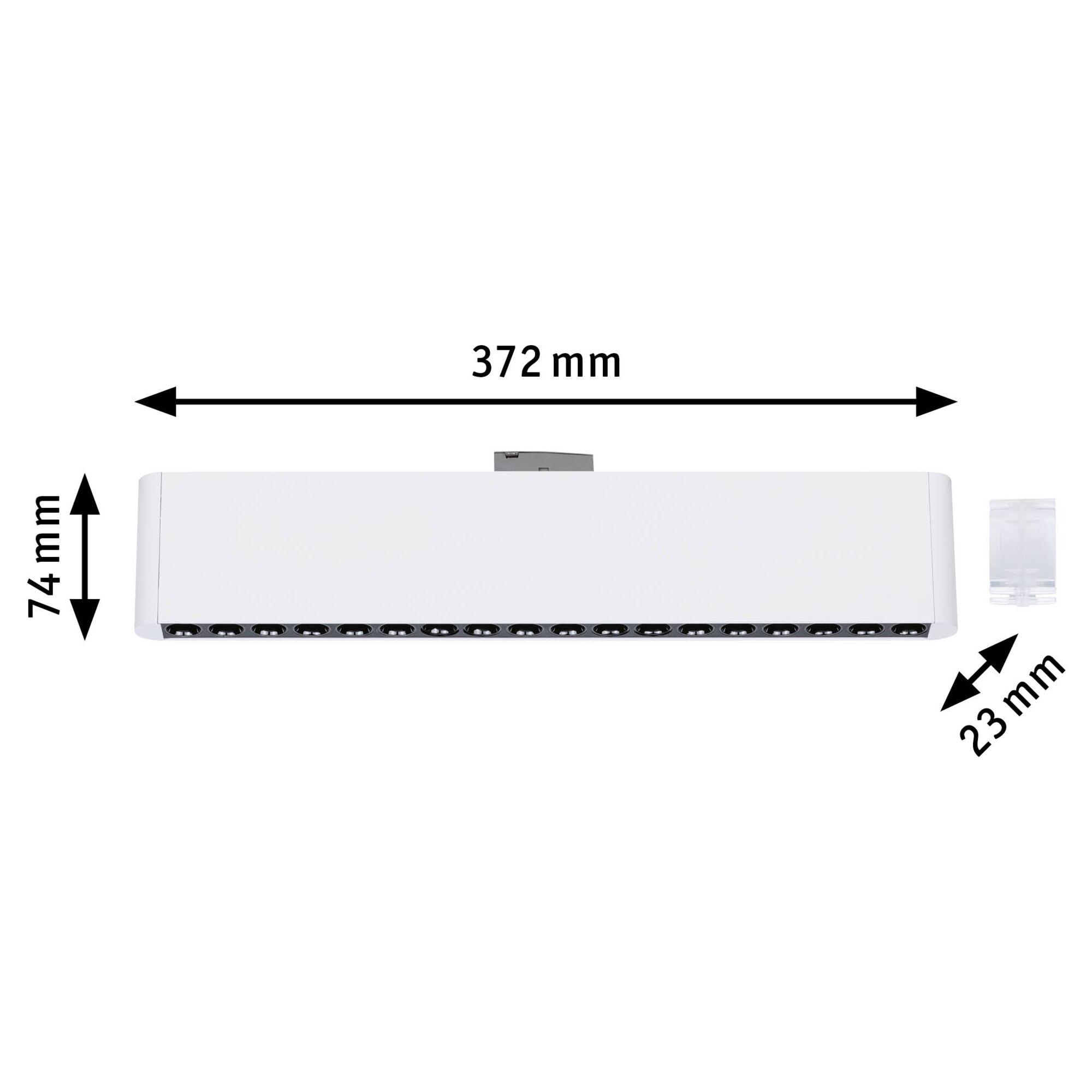 Hvid metal LED-lineær spotlight 372 mm lang og 23 mm bred til moderne belysning