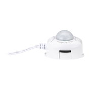 Witte kunststof bewegingssensor met koepel en kabel voor lichtbesturing