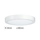 Round white LED ceiling panel 300 mm diameter and 38 mm height for modern room lighting