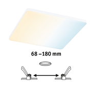 Rectangular LED ceiling light with adjustable width 68-180 mm, warm to cool white light
