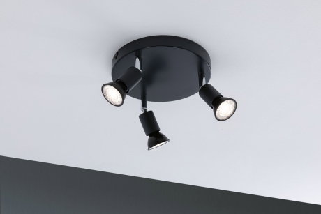 Paulmann 66712 Spot Zyli IP44 Rondell max. 3x10W GU10 wit/chroom 230V metaal 66712 plafondlamp lamp LED plafondlamp plafondspot, 25 x 25 x 11 cm