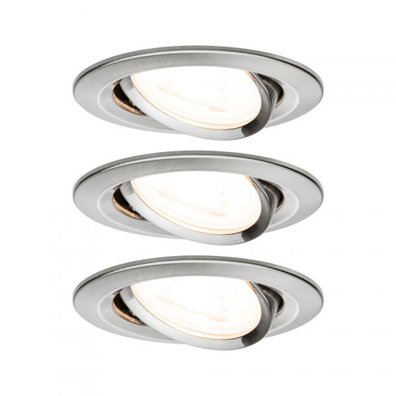 LED Recessed luminaire 3StepDim Nova Basic Set Swivelling round 84mm 50° GU10 3x6,5W 3x460lm
