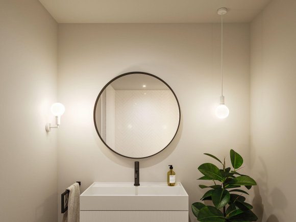 Paulmann 71138 Applique Murale Ravi IP44 E27 60W - Lampe Salle De Bain Blanc Dépoli - Design Moderne