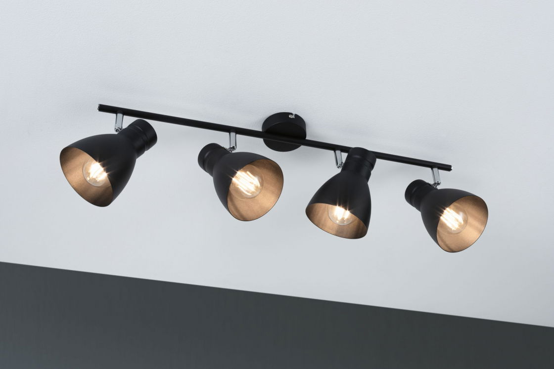 thumbnail: Paulmann Davy 2-lamp Plafondspot Zwart - E27 Max 2x20W Zonder Lampen