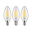 Eco-Line Filament 230 V LED kaars E14 pak van 3 98mm 525lm 2,5W 3000K Helder