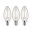 Eco-Line Filament 230V LED Kerze E14 3er-Pack 98 mm 525lm 2,5W 3000K Klar