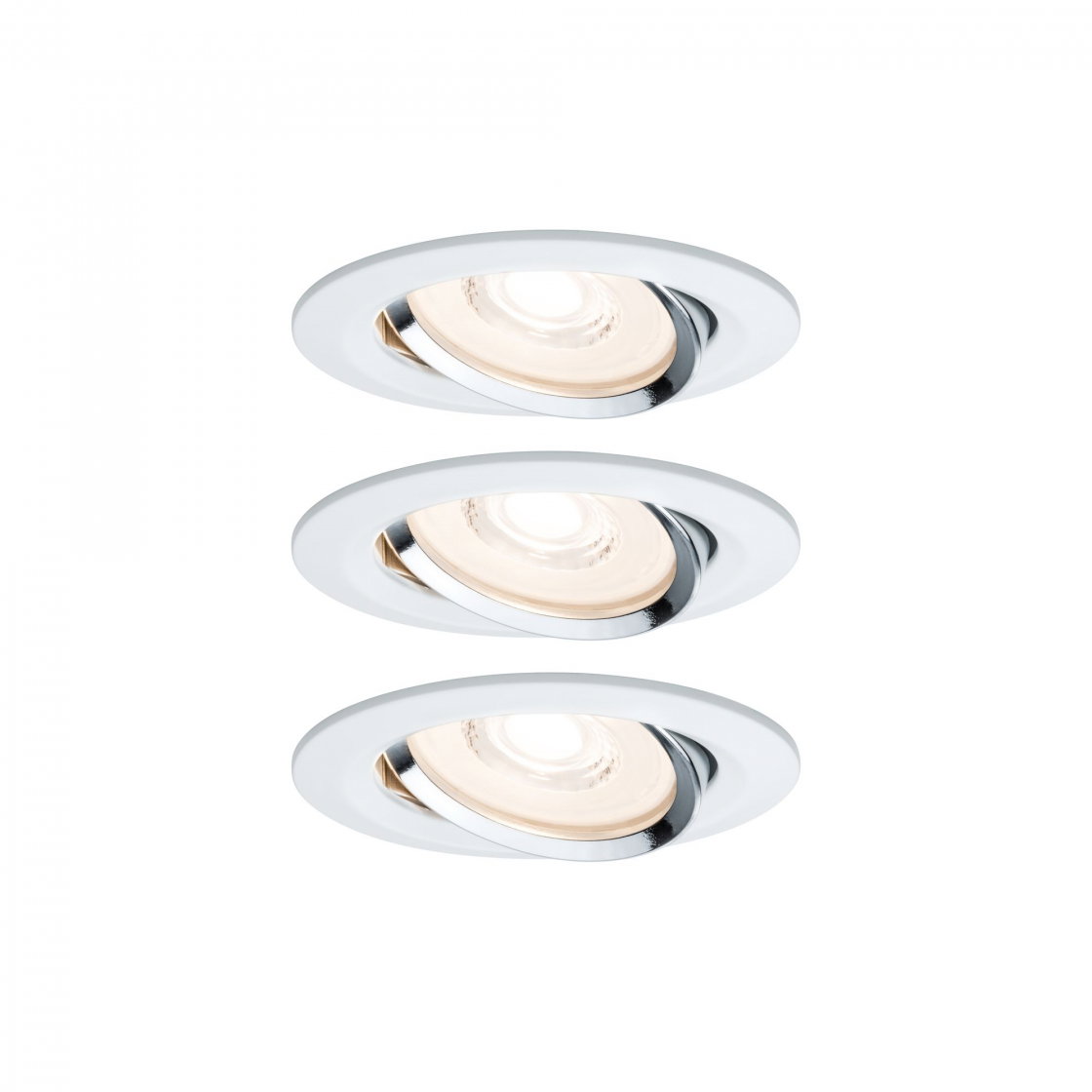 Paulmann LED Einbauleuchten Set 3x6,8W - Dimmbar, Schwenkbar, 2700K Warmweiß