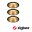 Smart Home Zigbee Bundle Einbauleuchte Cole Coin + Zigbee Cephei IP44 rund 88mm Coin 3x6W 3x470lm 230V dimmbar 2700K Schwarz/Gold matt